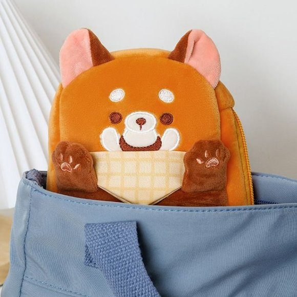 Red Panda Plush Pencil Case | Kawaii School Pouch Office Organizer Storage - Picture 7 of 9